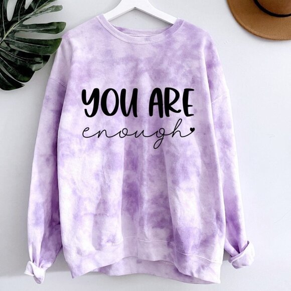 You are enough Sweatshirt, Positivity Sweatshirt, Encouragement top, Oversized S - Picture 3 of 5